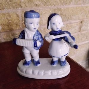 Vintage, Porcelain Figurine,Musical Duo